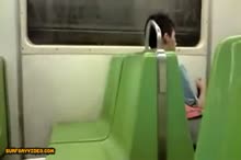 Wank in metro